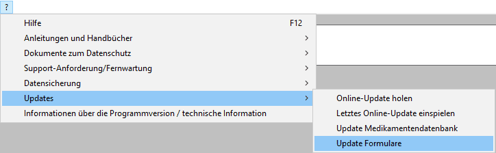 Screenshot Formularupdate